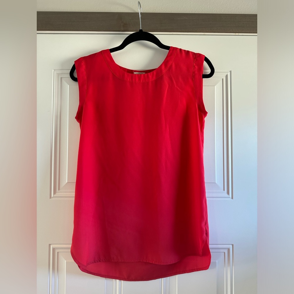 Like New J Crew Short Sleeve Blouse XXS Red Orange